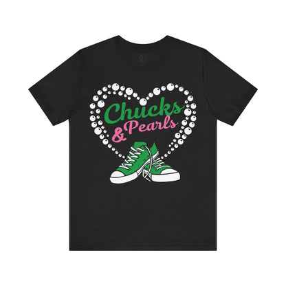 Chuck & Pearls - Green & Pink AKA Tee