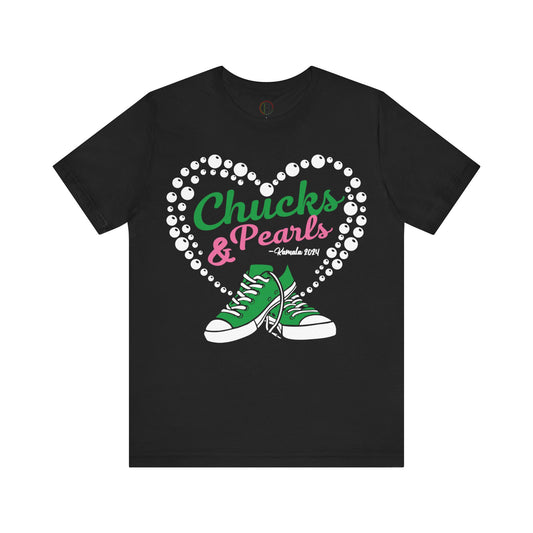 Chuck & Pearls - Kamala 2024 - Green & Pink AKA Tee