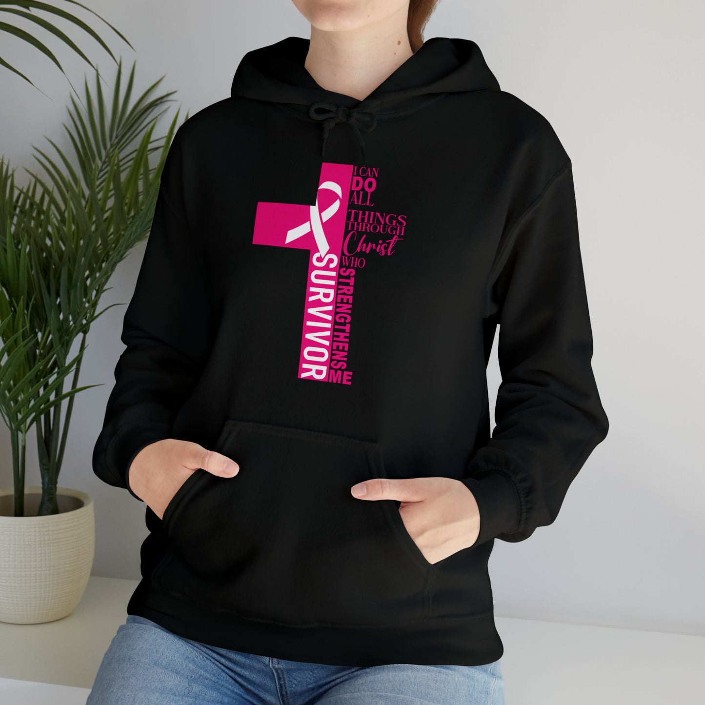 Breast Cancer Survivor Cross Hoodie